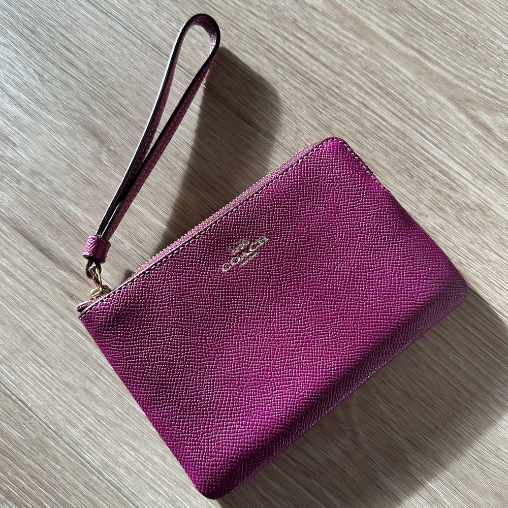 Coach Magenta Wristlet Clutch